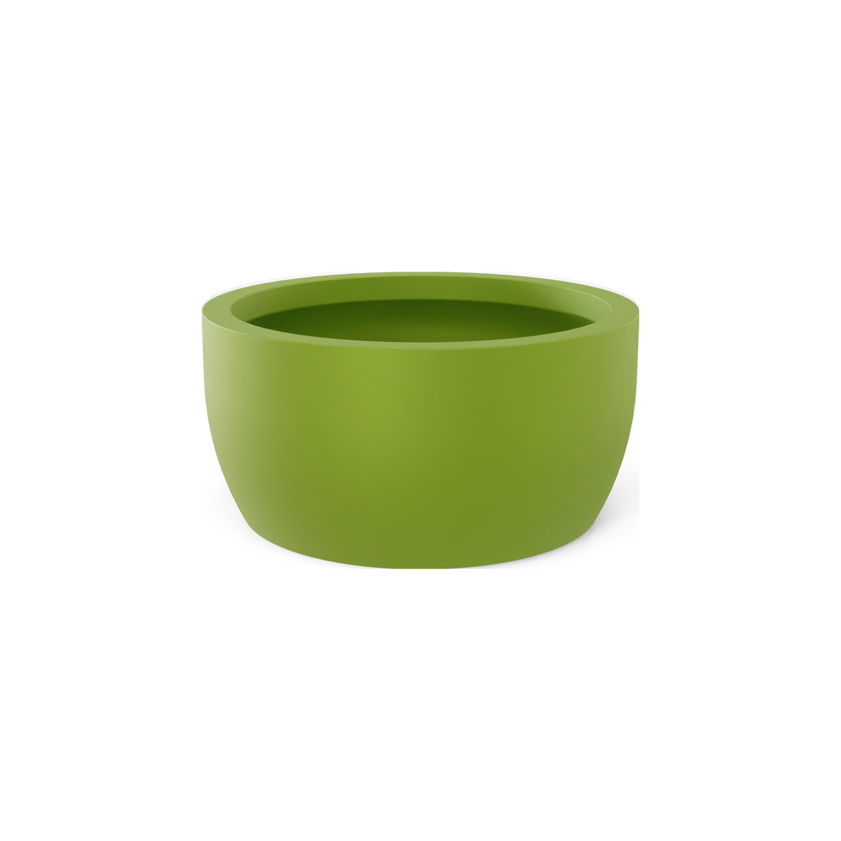 Casablanca low bowl fiberglass planter in Satin Green