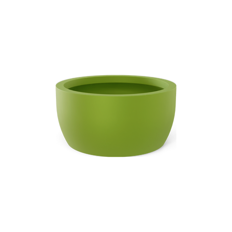 Casablanca low bowl fiberglass planter in Satin Green