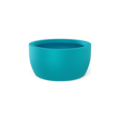 Casablanca low bowl fiberglass planter in Satin Seafoam Green