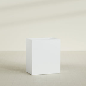 Darwin Rectangular Planter in Matte Bright White, 36"L × 24"D × 42"H, shown empty