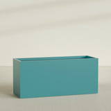 Brisbane Rectangular Planter in Satin Seafoam Green, 72"L × 24"D × 32"H, shown empty