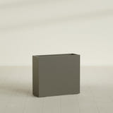 Perth Rectangular Planter in Matte Bronze, 48"L × 16"D × 42"H, shown empty