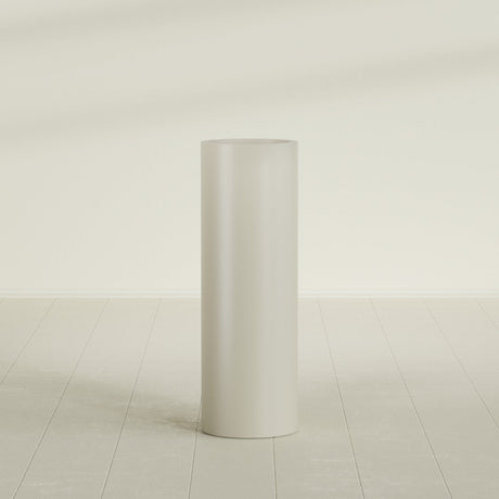 Corry Cylinder Planter in Satin Beige, 12"D × 36"H, shown empty