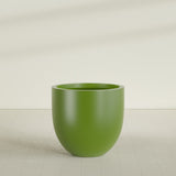 Alzira Bowl Planter in Satin Green, 36"D × 34"H, shown empty