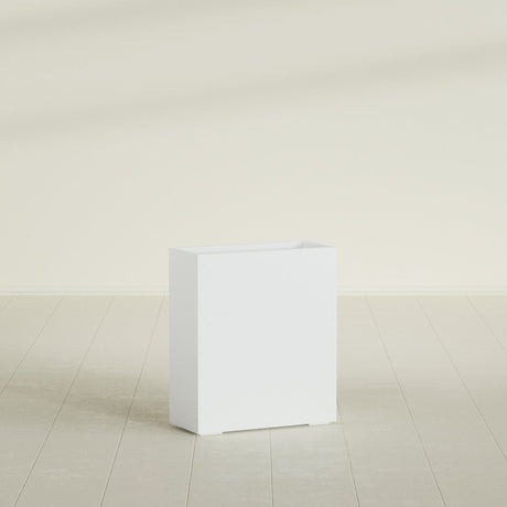 Perth Rectangular Planter in Matte Bright White, 36"L × 16"D × 42"H, shown empty