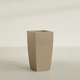 Toulan Tapered Square Planter in Gloss Metallic Gold, 18"W × 36"H, shown empty