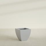 Lima Tapered Square Planter in Metallic Silver, 20", shown empty