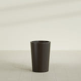 Tegel Round Tapered Planter in Matte Dark Brown, 18"D × 26"H, shown empty