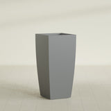 Toulan Tapered Square Planter in Matte Gunmetal, 20"W × 42"H, shown empty