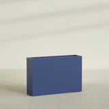Delray Rectangular Planter in Matte Cobalt Blue, 48"L × 12"D × 32"H, shown empty
