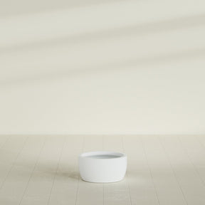 Casablanca Bowl Planter in Matte Bright White, 20"D × 10"H, shown empty