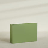 Amesbury Narrow Rectangular Planter in Satin Green, 48"L × 10"D × 32"H, shown empty