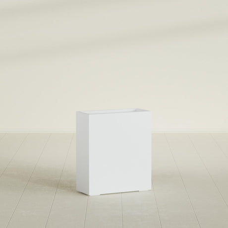 Perth Rectangular Planter in Gloss Bright White, 36"L × 16"D × 42"H, shown empty