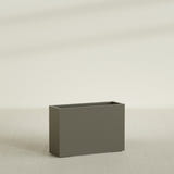 Potsdam Rectangular Planter in Matte Bronze, 48"L × 16"D × 32"H, shown empty