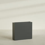 Amesbury Narrow Rectangular Planter in Matte Charcoal, 36"L × 10"D × 32"H, shown empty