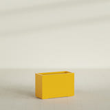 Tolga Rectangular Planter in Gloss Saffron, 36"L × 16"D × 24"H, shown empty