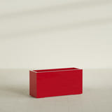 Miami Narrow Rectangular Planter in Gloss Red, 36"L × 12"D × 18"H, shown empty
