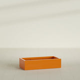 Antwerp Rectangular Planter in Gloss Tangerine, 48"L × 24"D × 12"H, shown empty