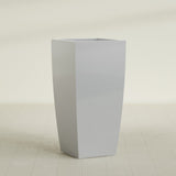 Toulan Tapered Square Planter in Metallic Silver, 23"W × 48"H, shown empty