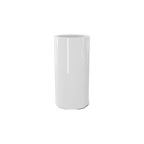 Corry cylinder fiberglass planter in Gloss Bright White