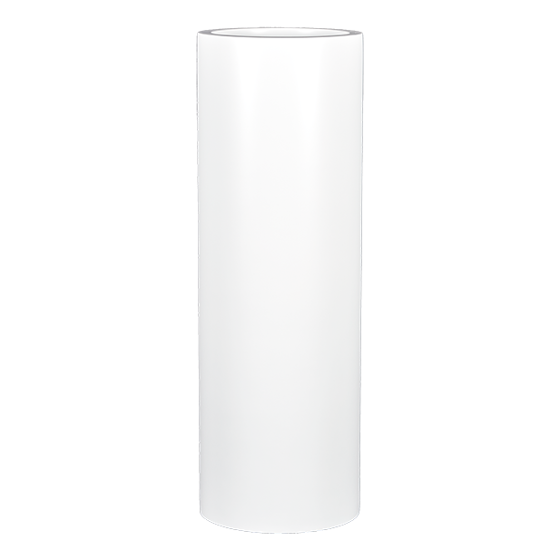 Corry cylinder fiberglass planter in Gloss Bright White, studio render