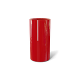 Corry cylinder fiberglass planter in Gloss Red, 10 × 20 in, studio render