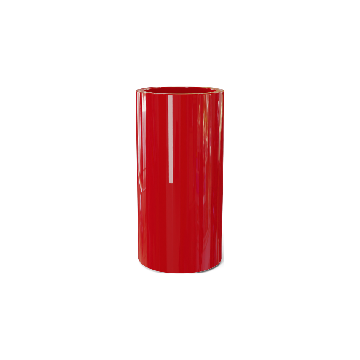 Corry cylinder fiberglass planter in Gloss Red