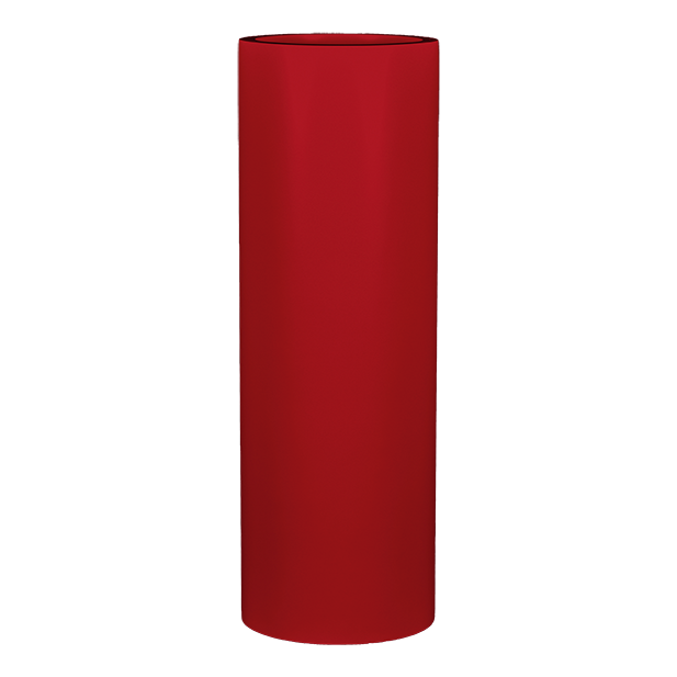 Corry cylinder fiberglass planter in Gloss Red, studio render