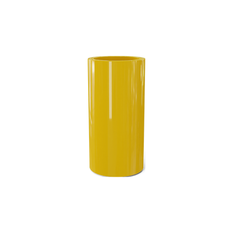 Corry cylinder fiberglass planter in Gloss Saffron