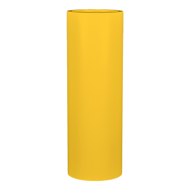 Corry cylinder fiberglass planter in Gloss Saffron, studio render