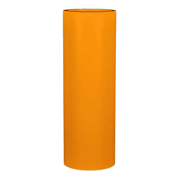 Corry cylinder fiberglass planter in Gloss Tangerine, studio render