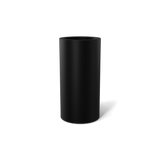 Corry cylinder fiberglass planter in Matte Black, 10 × 20 in, studio render