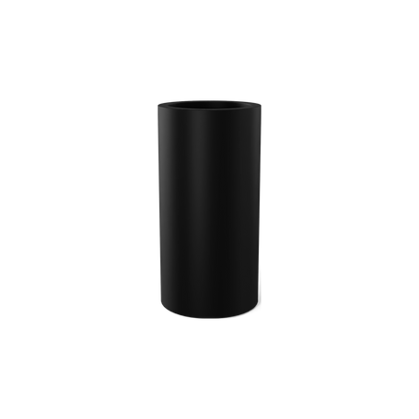 Corry cylinder fiberglass planter in Matte Black
