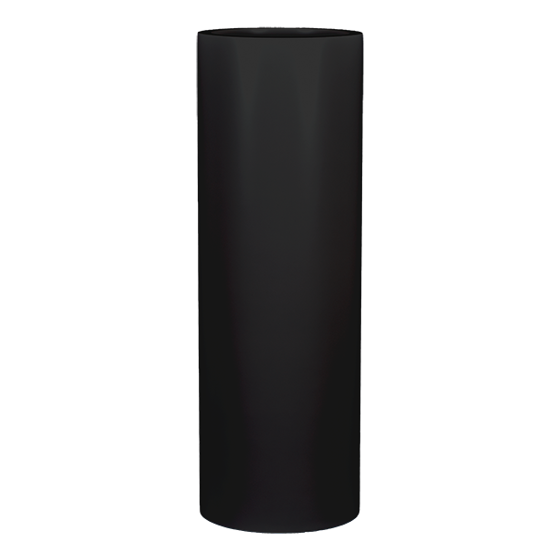 Corry cylinder fiberglass planter in Matte Black, studio render