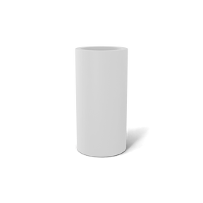 Corry cylinder fiberglass planter in Matte Bright White, 10 × 20 in, studio render