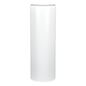 Corry cylinder fiberglass planter in Matte Bright White, studio render