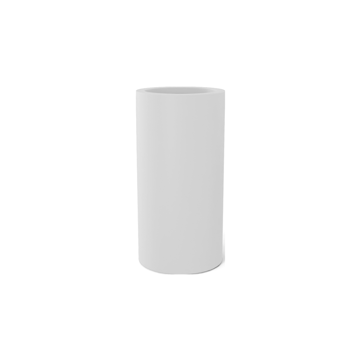 Corry cylinder fiberglass planter in Matte Bright White