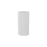Corry cylinder fiberglass planter in Matte Bright White