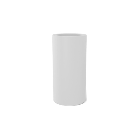 Corry cylinder fiberglass planter in Matte Bright White