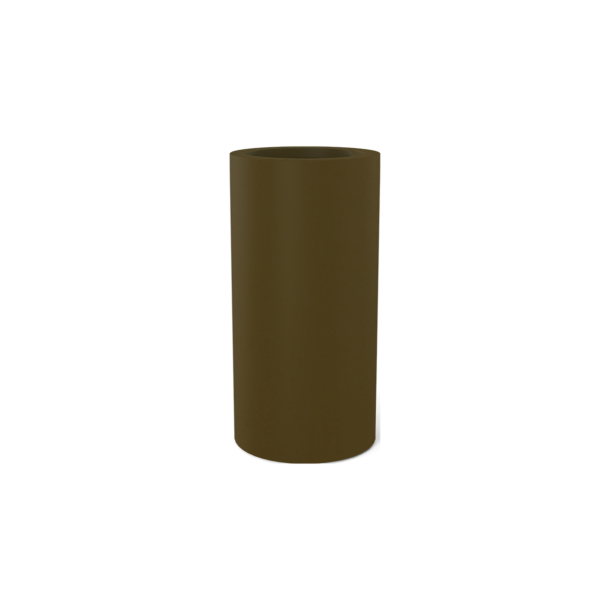 Corry cylinder fiberglass planter in Matte Bronze