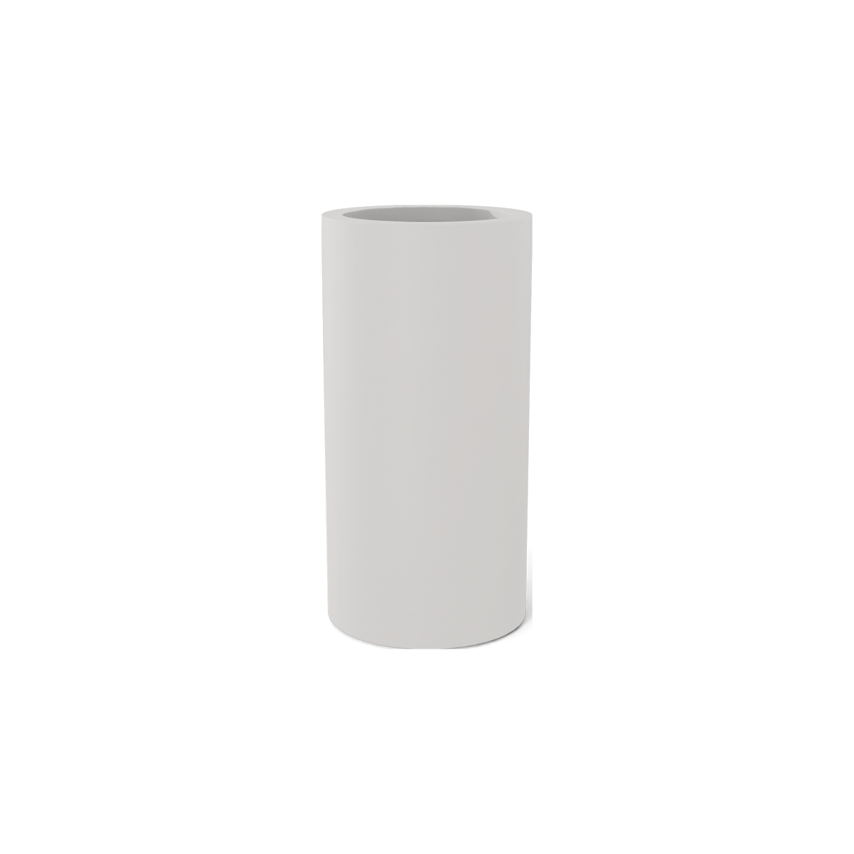 Corry cylinder fiberglass planter in Matte Cement Grey