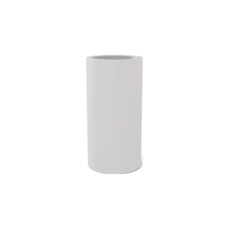 Corry cylinder fiberglass planter in Matte Cement Grey