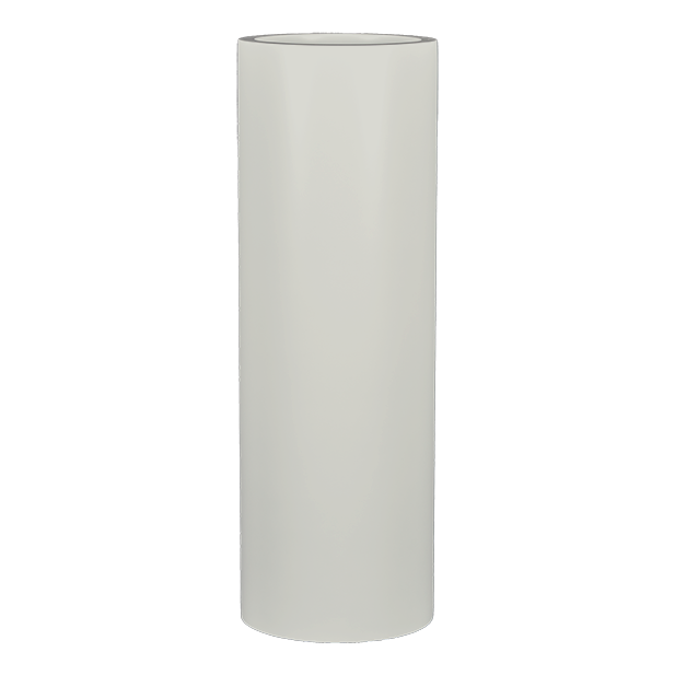 Corry cylinder fiberglass planter in Matte Cement Grey, studio render