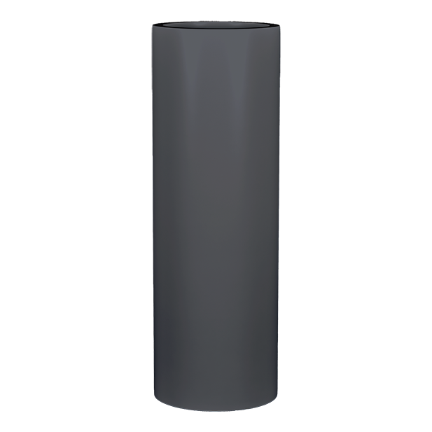 Corry cylinder fiberglass planter in Matte Charcoal, studio render