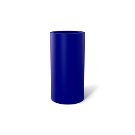 Corry cylinder fiberglass planter in Matte Cobalt Blue, 10 × 20 in, studio render