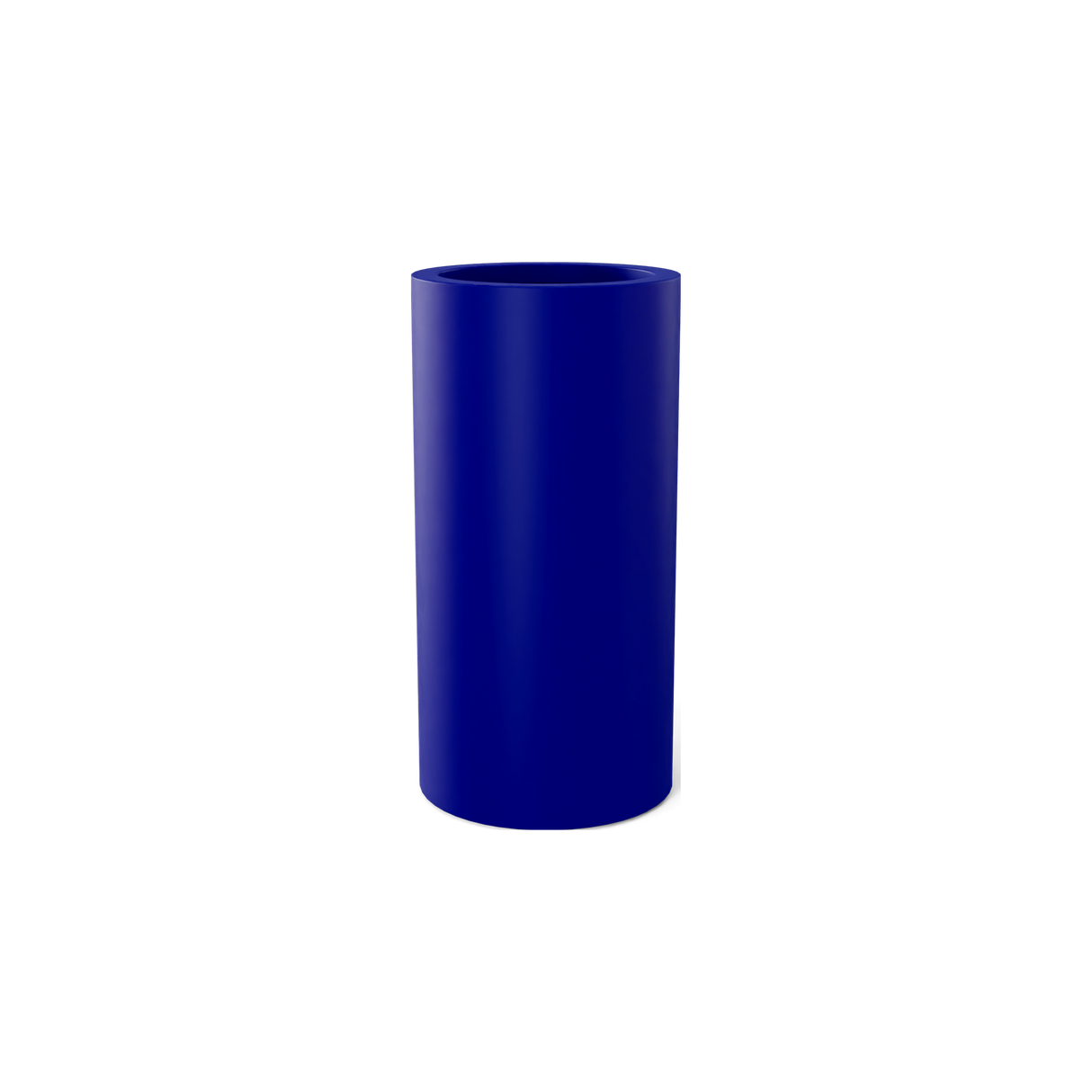 Corry cylinder fiberglass planter in Matte Cobalt Blue