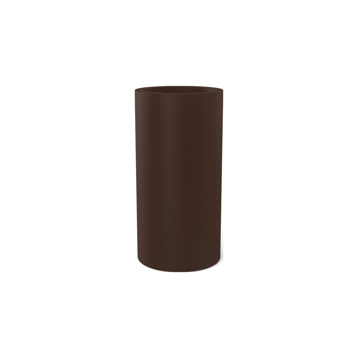 Corry cylinder fiberglass planter in Matte Dark Brown