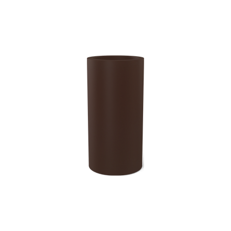 Corry cylinder fiberglass planter in Matte Dark Brown
