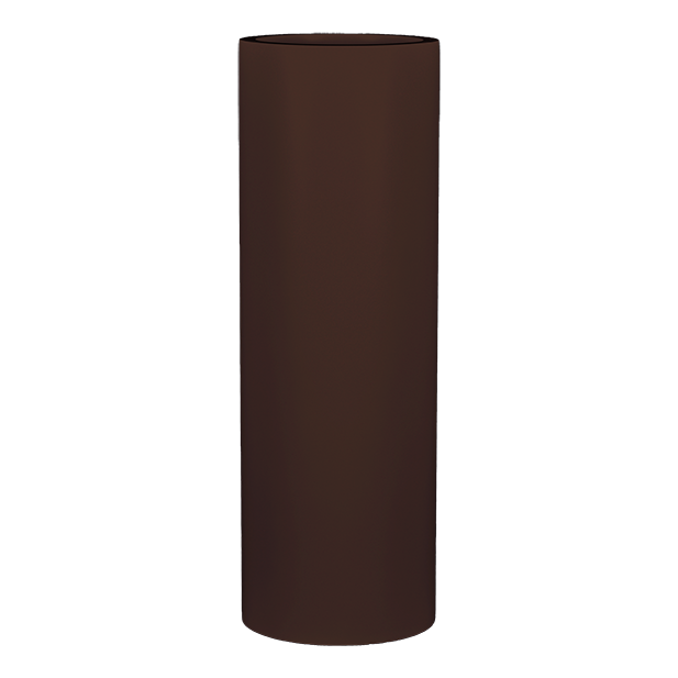 Corry cylinder fiberglass planter in Matte Dark Brown, studio render