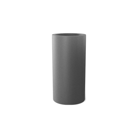 Corry cylinder fiberglass planter in Matte Gunmetal